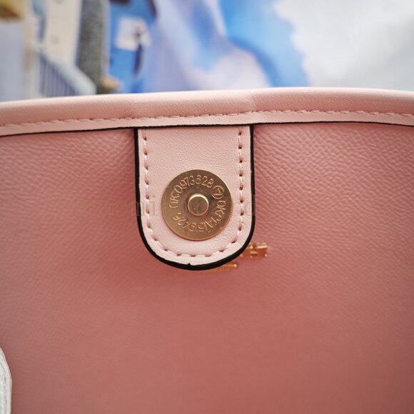 Coach City Tote Bag In Signature Canvas in powder pink color - Picture 6 of 8